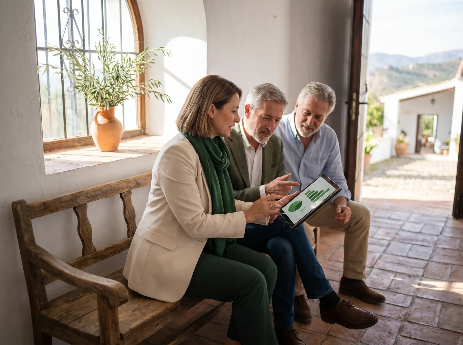 Maklerin präsentiert Immobilienbewertung